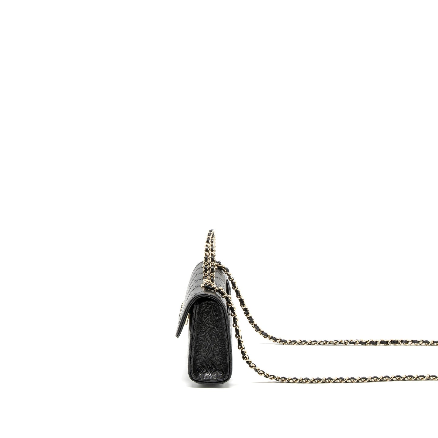 Chanel 23P Top Handle Mini Flap Bag Caviar Black L (Mcrochip)
