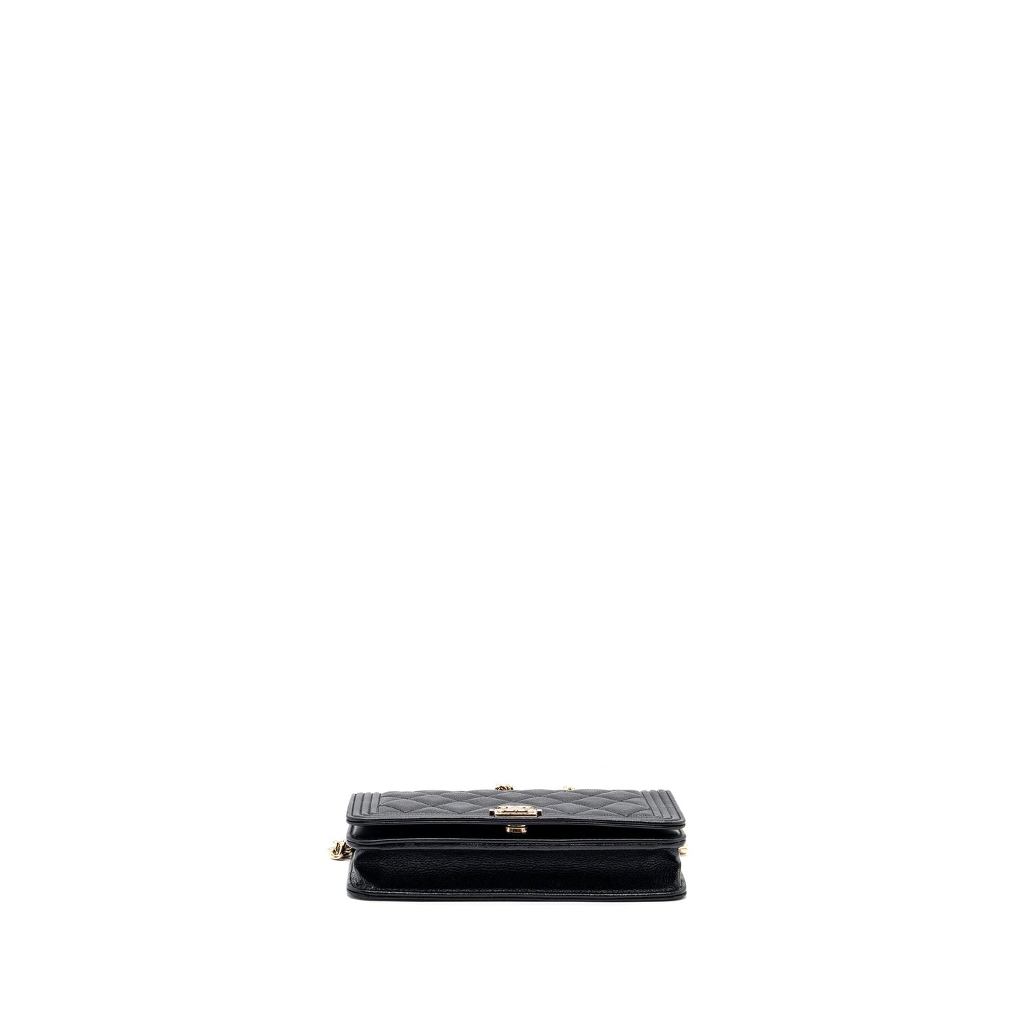 Chanel Boy Wallet On Chain Caviar Black L (microchip)