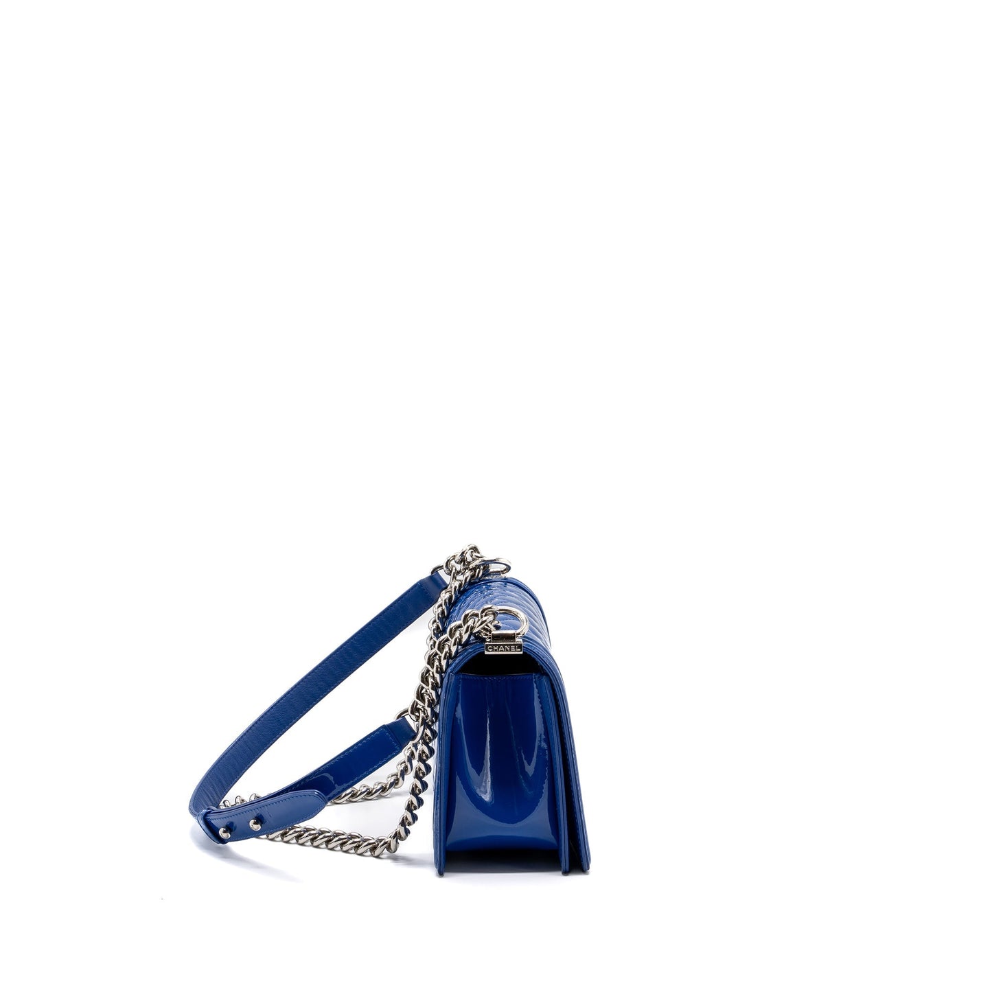 Chanel Medium Boy Bag Patent Dark Blue
