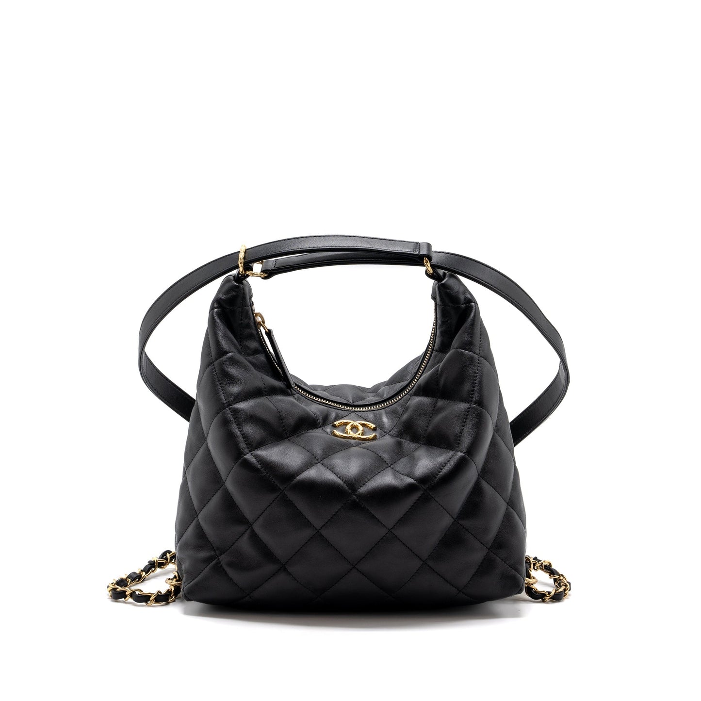 Chanel 22B hobo bag lambskin black  (microchip)