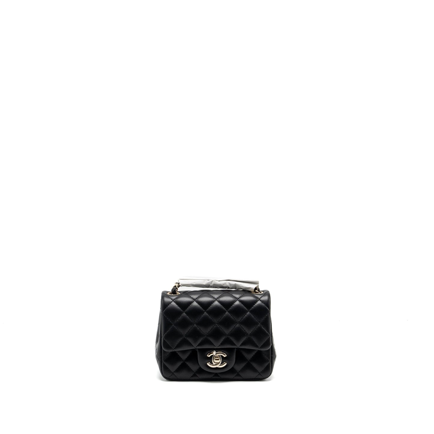Chanel mini square flap bag lambskin black L (microchip)