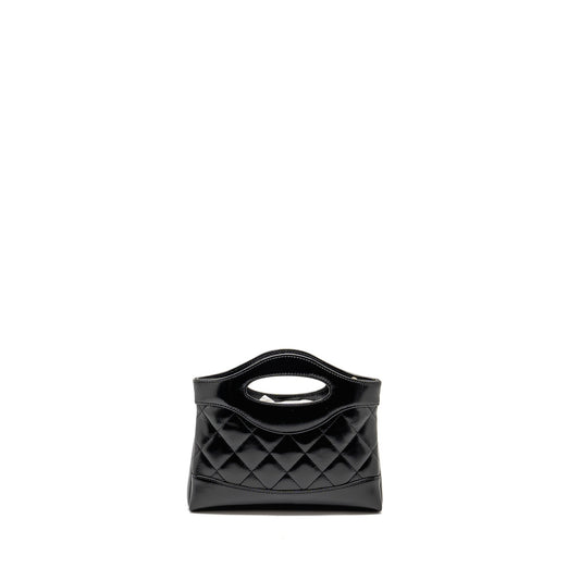 Chanel Mini 31 Clutch with Chain Shiny Calfskin Black L (Microchip)