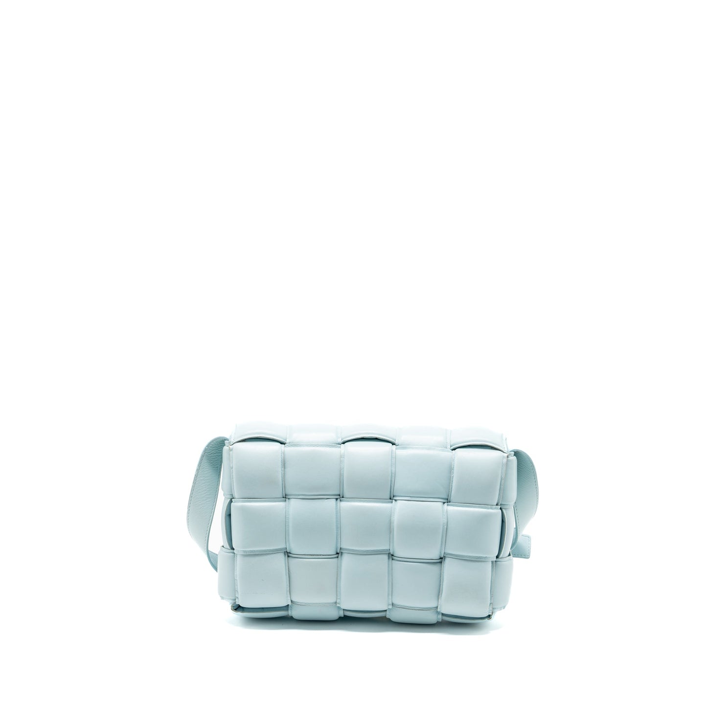 Bottega Veneta padded cassette soft lambskin light blue