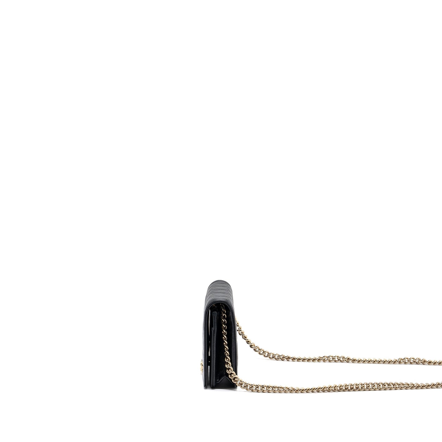 Chanel Boy Wallet On Chain Caviar Black L (microchip)