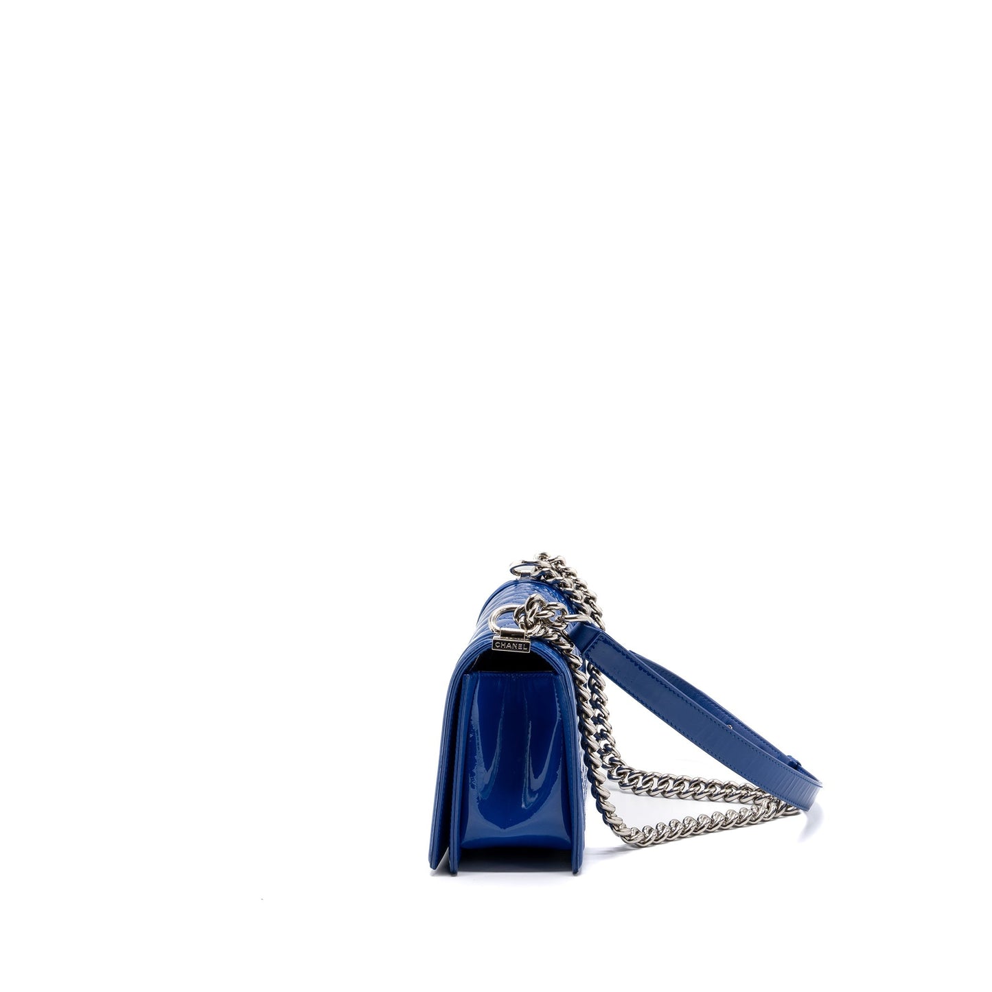 Chanel Medium Boy Bag Patent Dark Blue