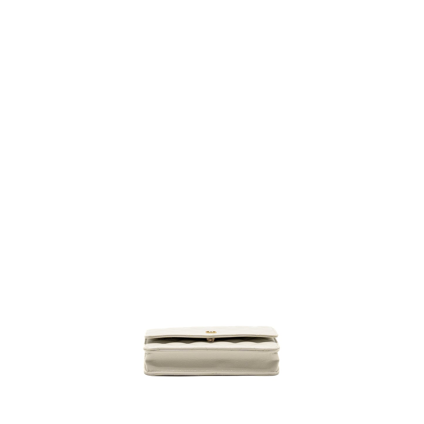 Chanel Classic Wallet on Chain Caviar Creamy White L(microchip)