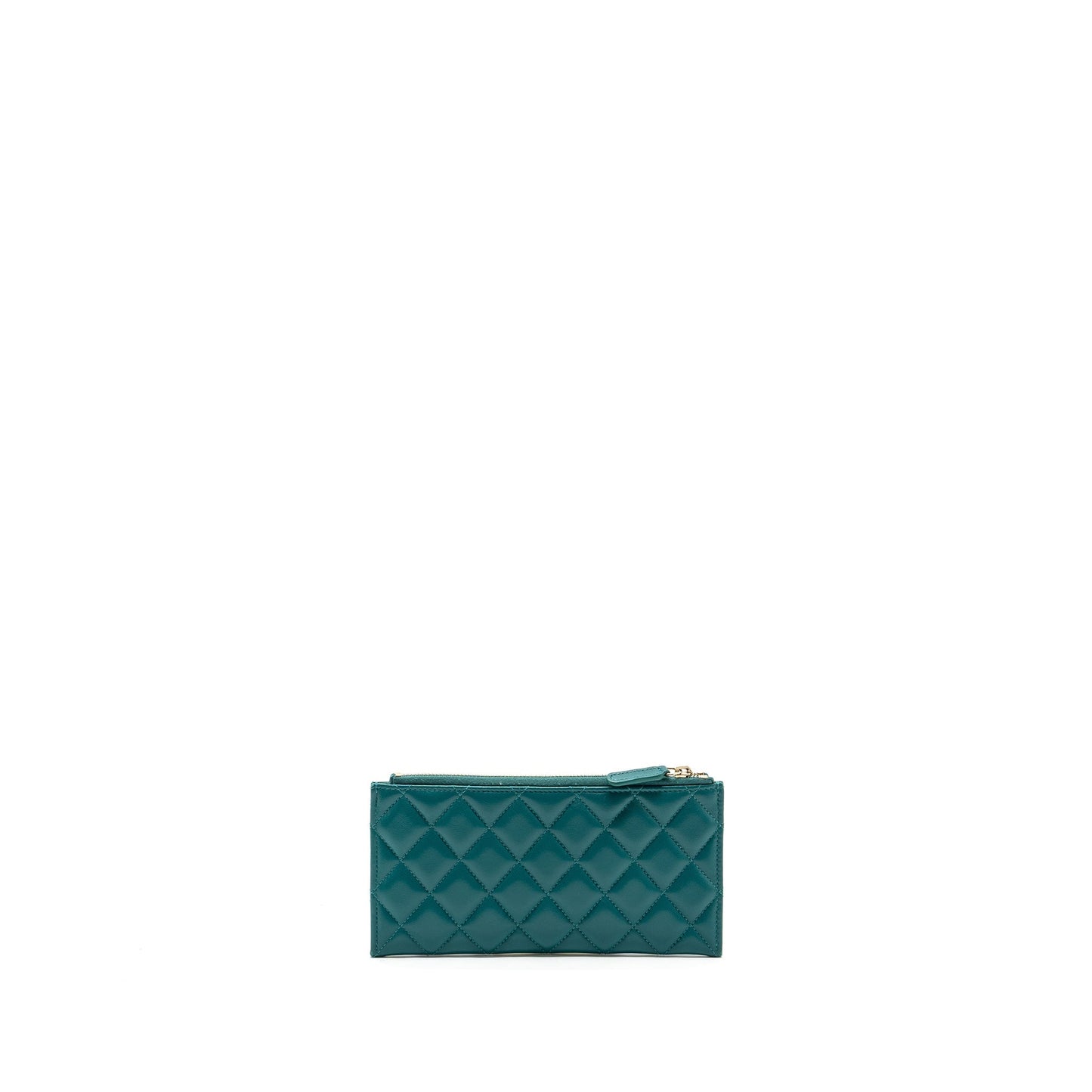Chanel boy zip pouch lambskin green L
