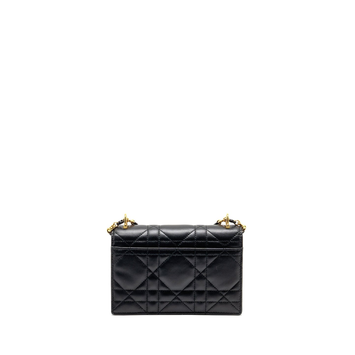 Dior Miss Caro Mini Purse with Chain Lambskin Black Multicolour Hardware