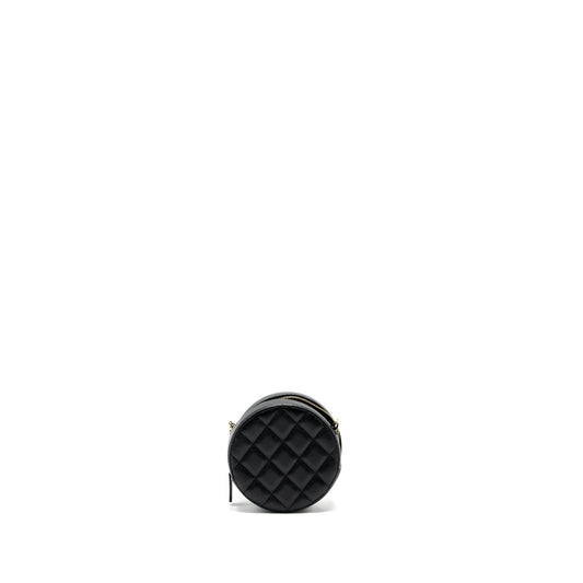 Chanel Round Clutch with Chain Caviar Black L