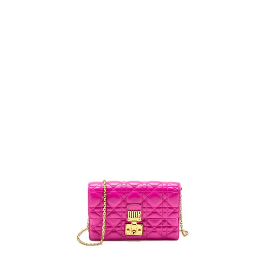 Dior Dioraddict Wallet On Chain Lambskin Pink