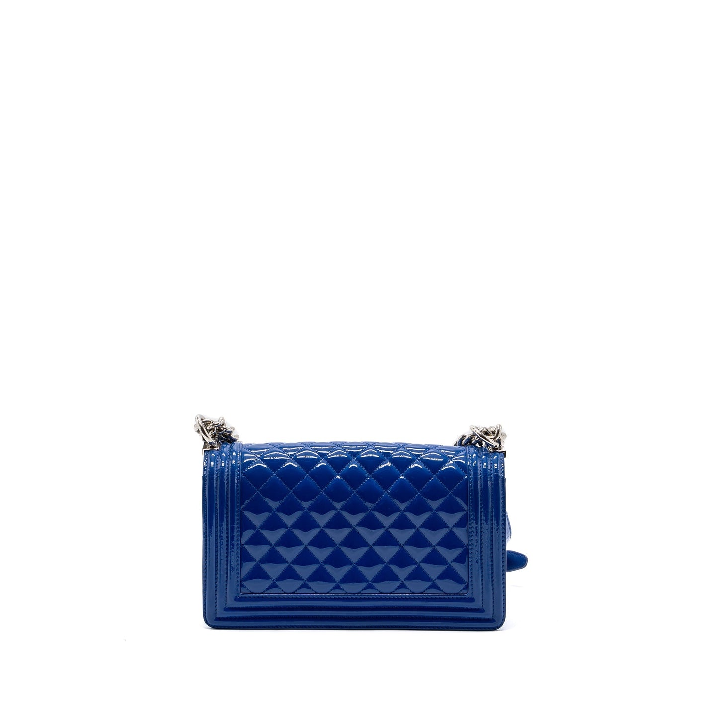 Chanel Medium Boy Bag Patent Dark Blue