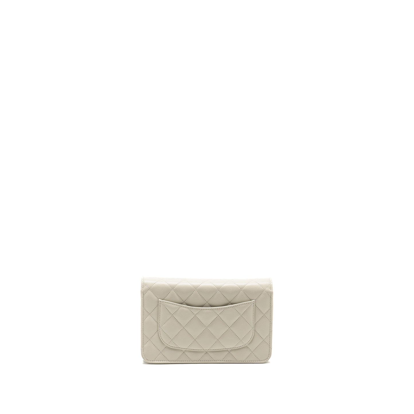 Chanel Classic Wallet on Chain Caviar Creamy White L(microchip)