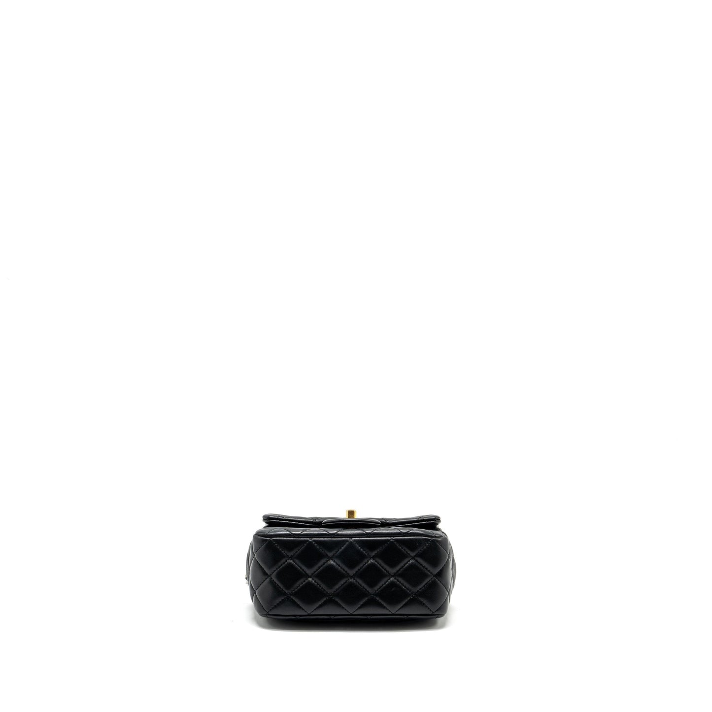 Chanel Pearl Crush Mini Square Flap Bag Lambskin BLACK  (Microchip)