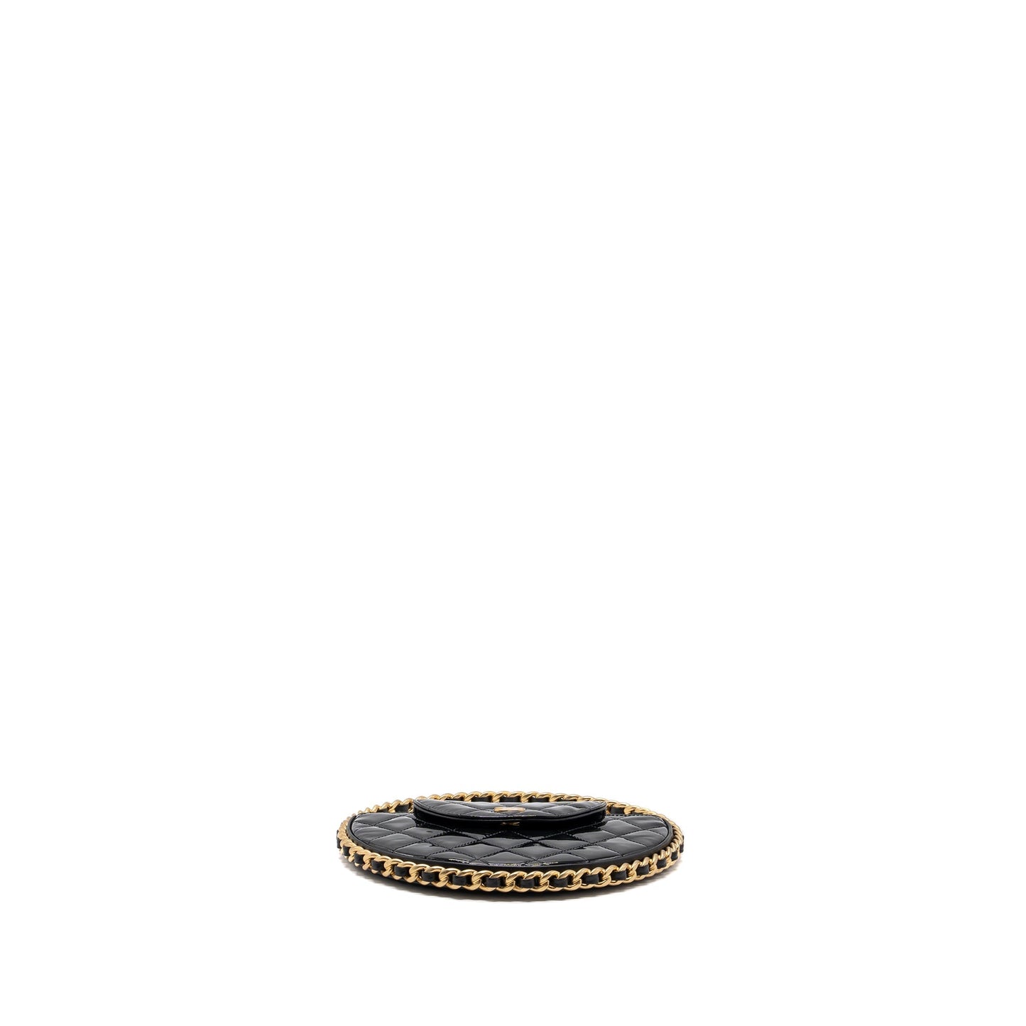 Chanel 23K hoop bag patent black  (microchip)