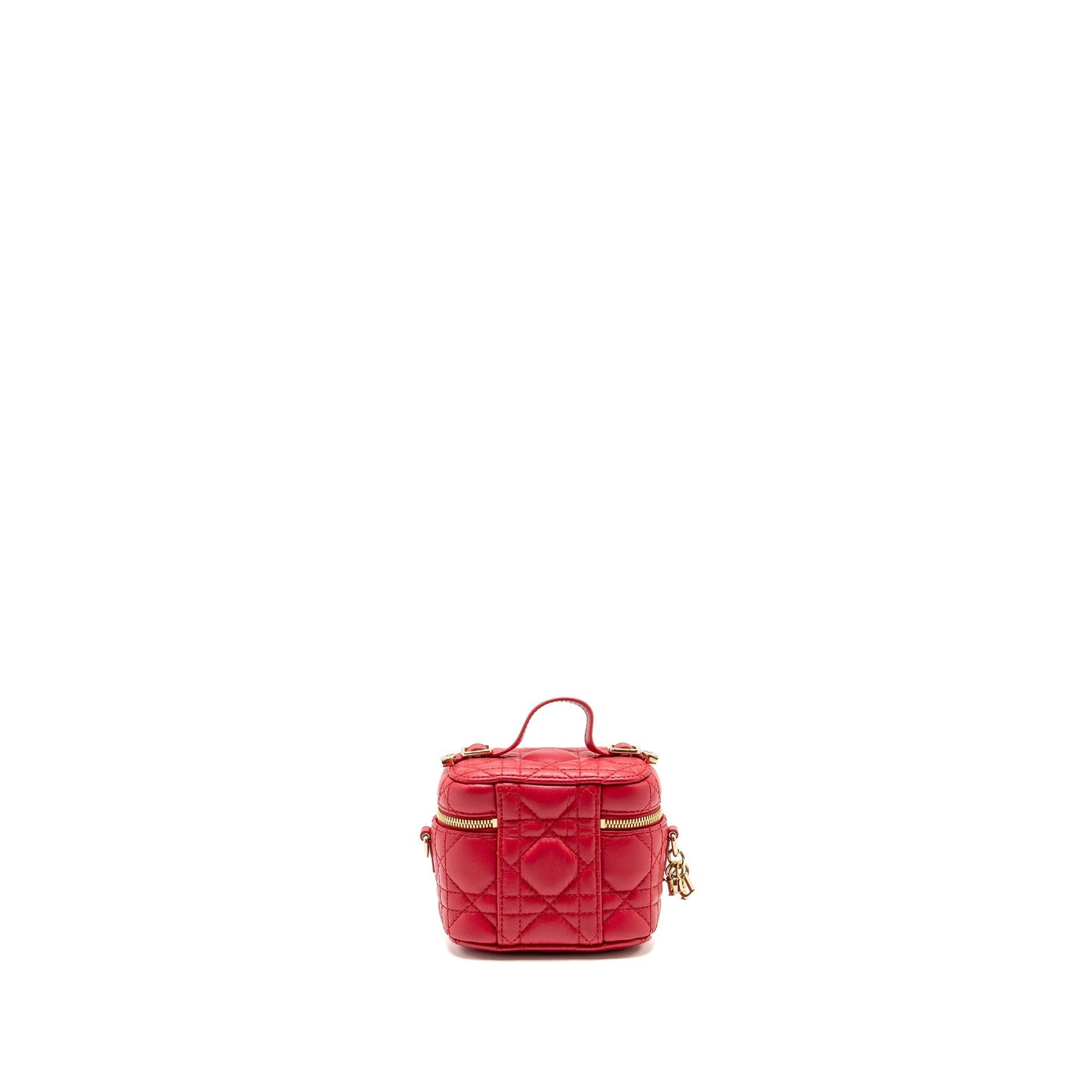 Dior Micro Lady Dior Vanity Case Lambskin Red
