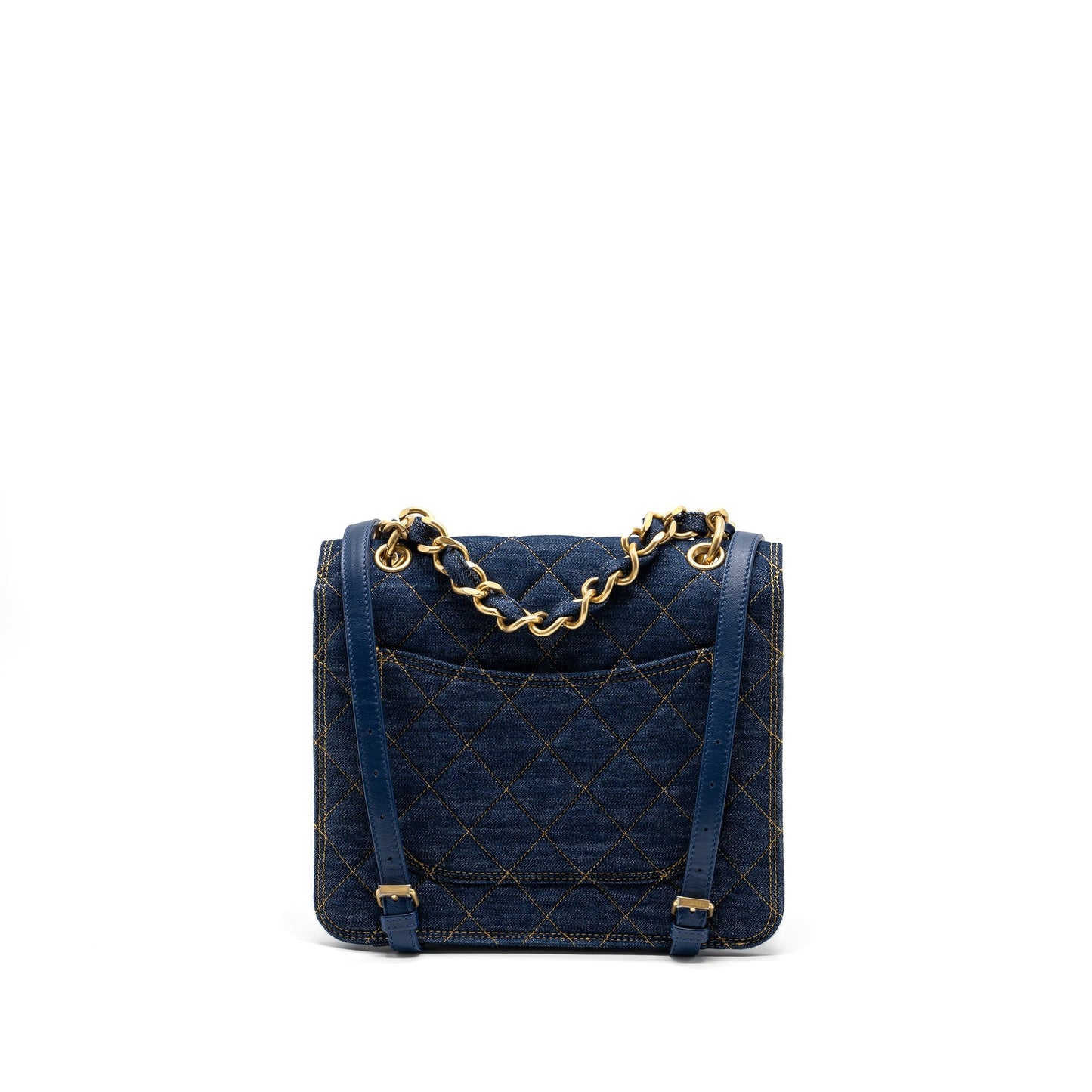 Chanel 23S Flap Backpack Denim Blue Brushed  (Microchip)