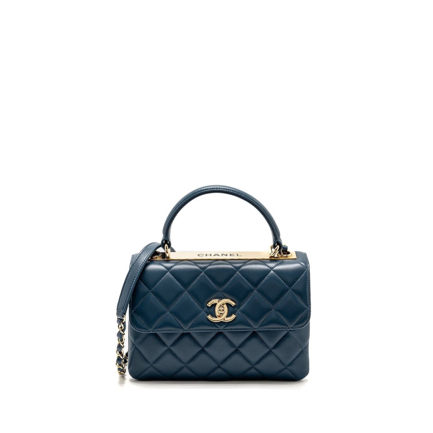 Chanel Small Trendy CC Flap Bag Lambskin Blue