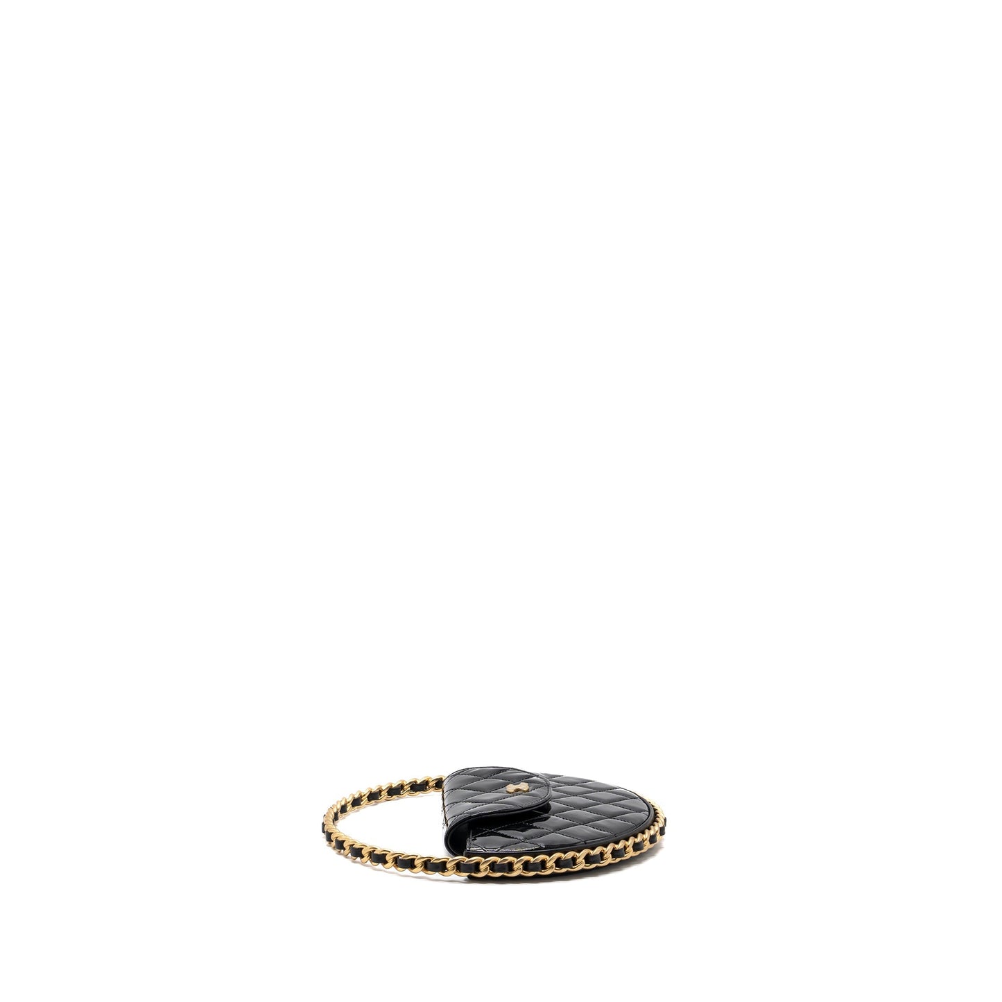 Chanel 23K hoop bag patent black  (microchip)