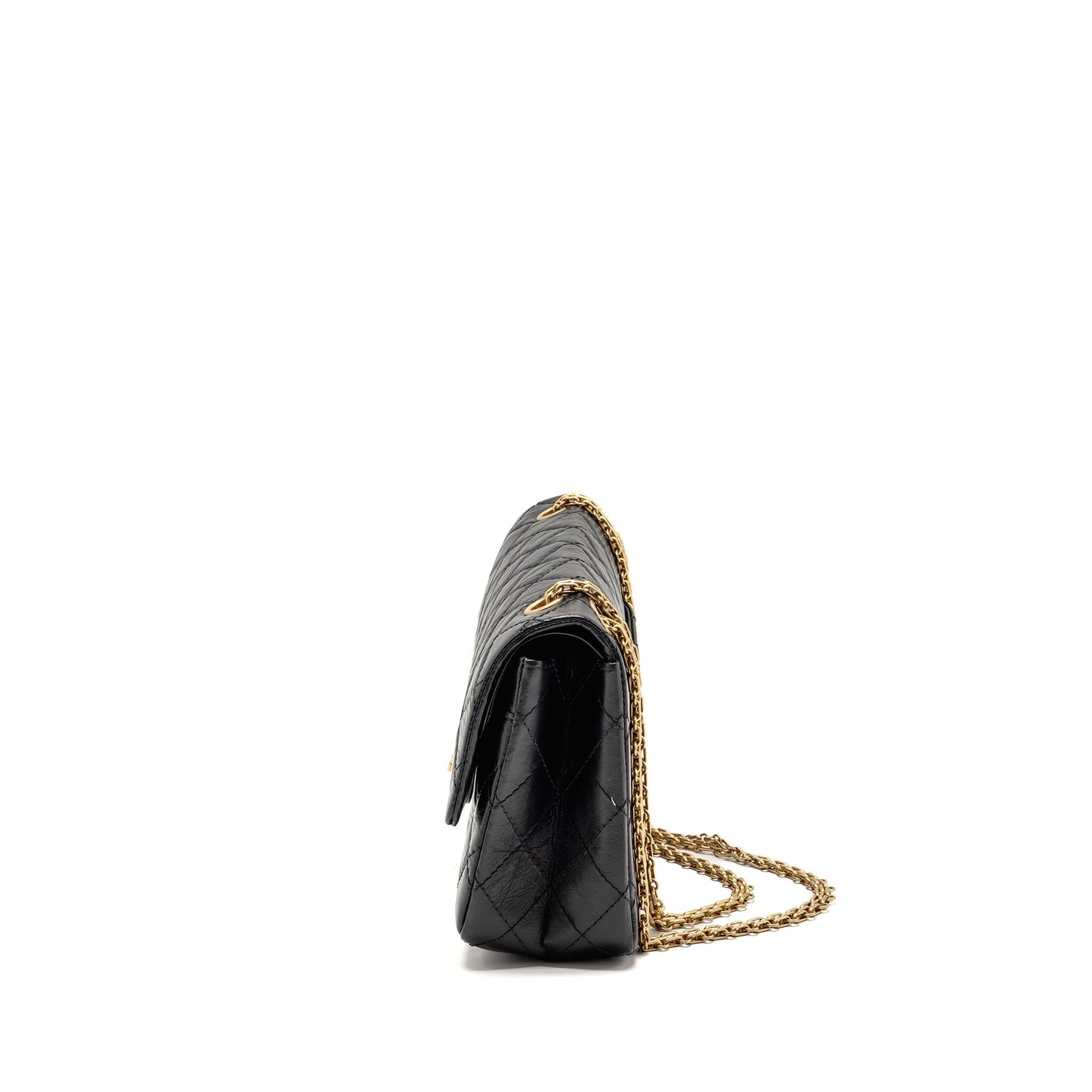 CHANEL Large 2.55 Reissue Flap Bag Aged Calfskin Black