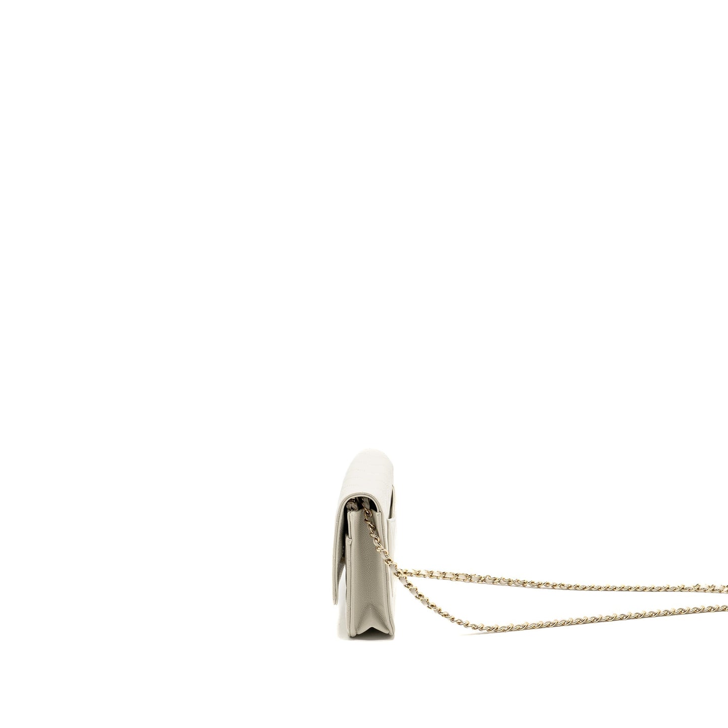 Chanel Classic Wallet on Chain Caviar Creamy White L(microchip)