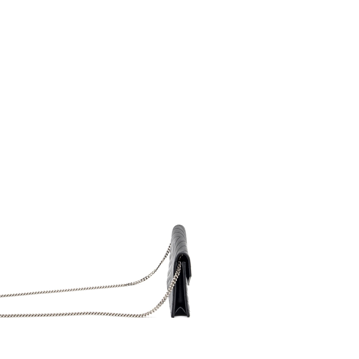 Saint Laurent Envelope Wallet on Chain Grained Calfskin Black