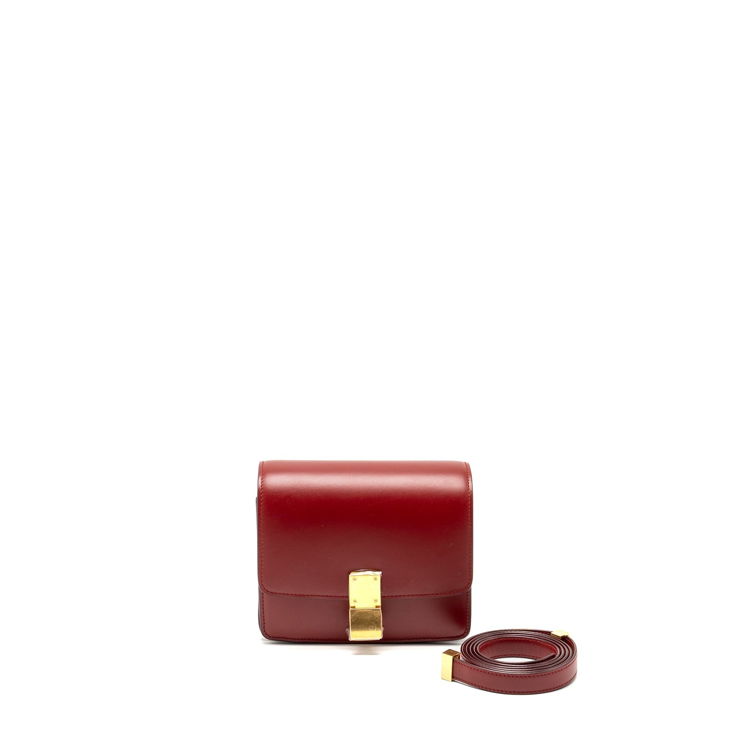 Celine Mini classic box Purse calfskin red