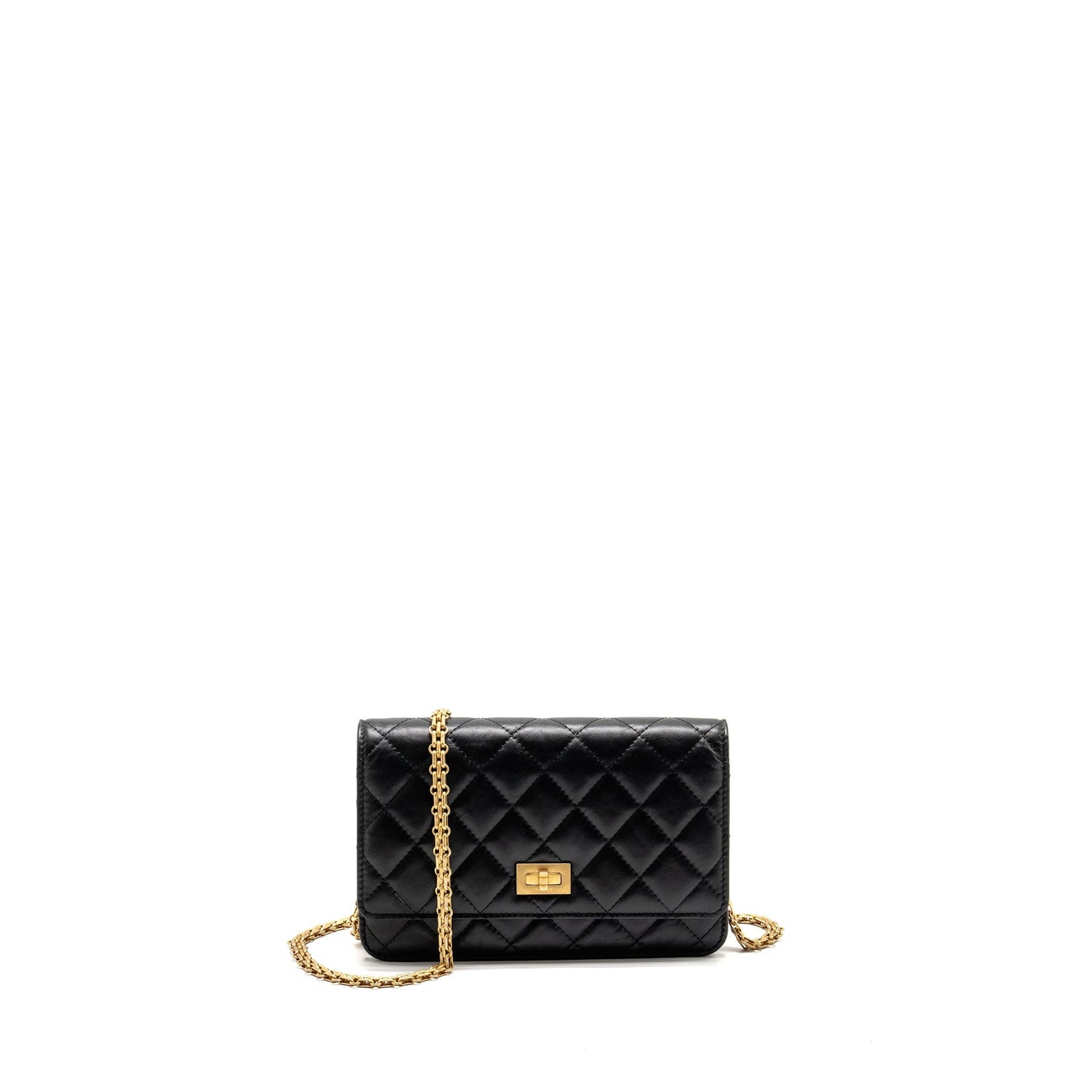 Chanel 2.55 Reissue Wallet on Chain Lambskin Black  (Microchip)