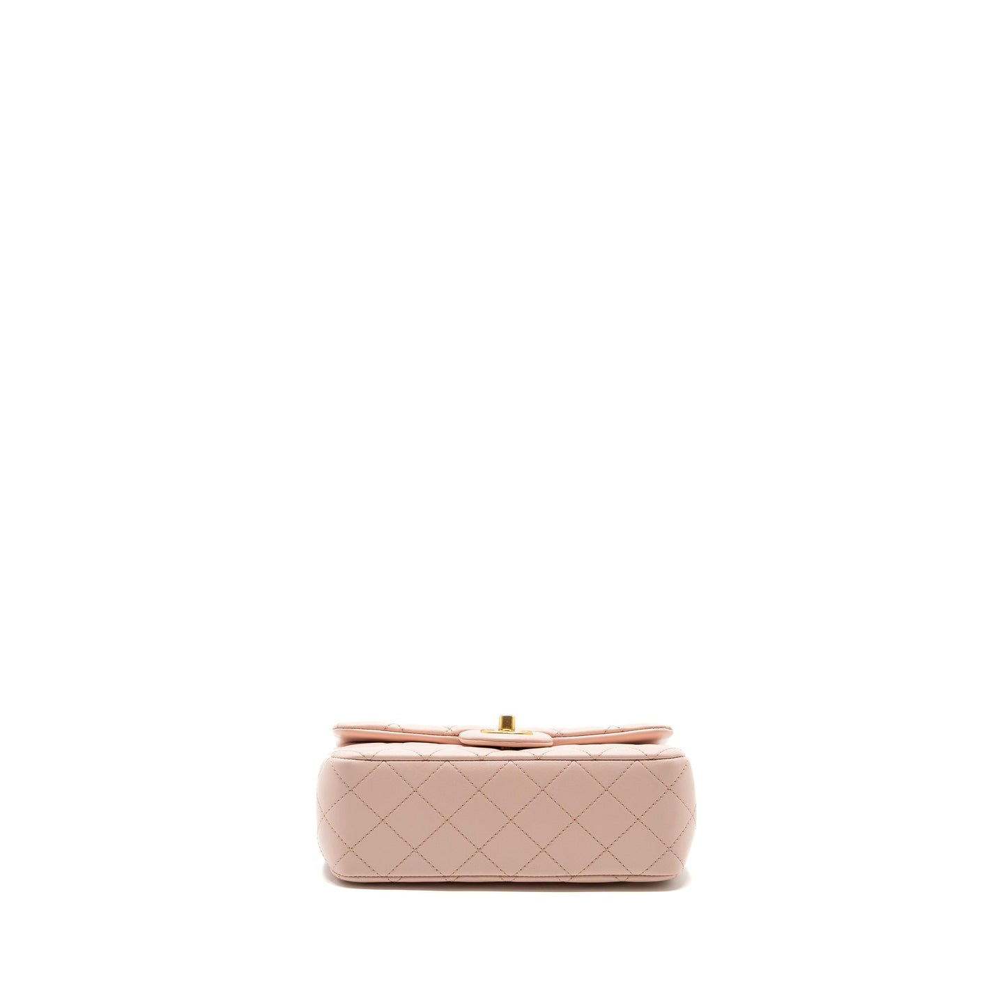 Chanel 23K pearl crush mini rectangular flap bag lambskin light pink  (Microchip)