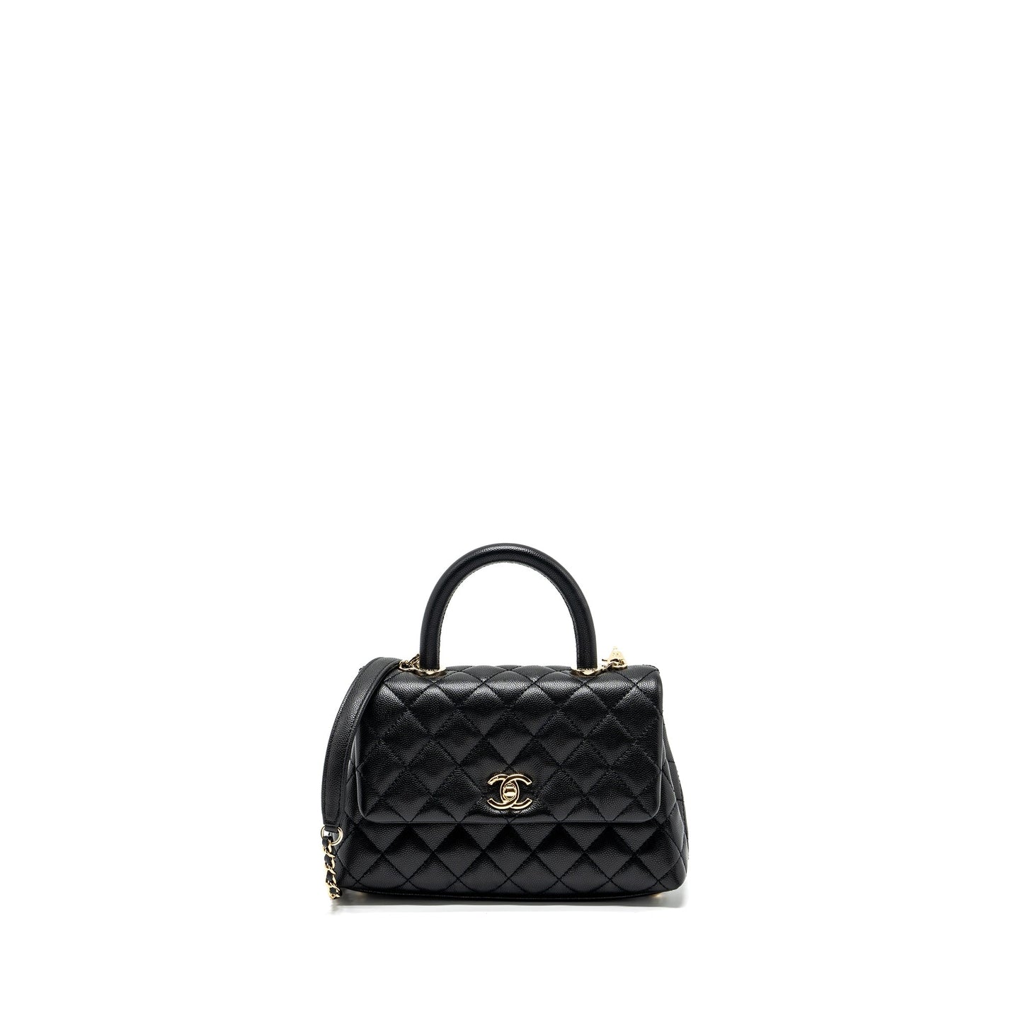 Chanel Small Coco Handle Caviar black L