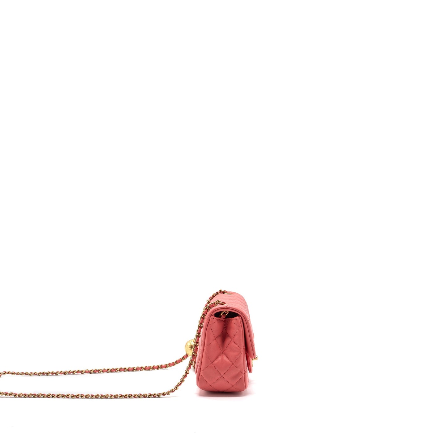 Chanel Pearl Crush Mini Square Flap Bag Lambskin Pink
