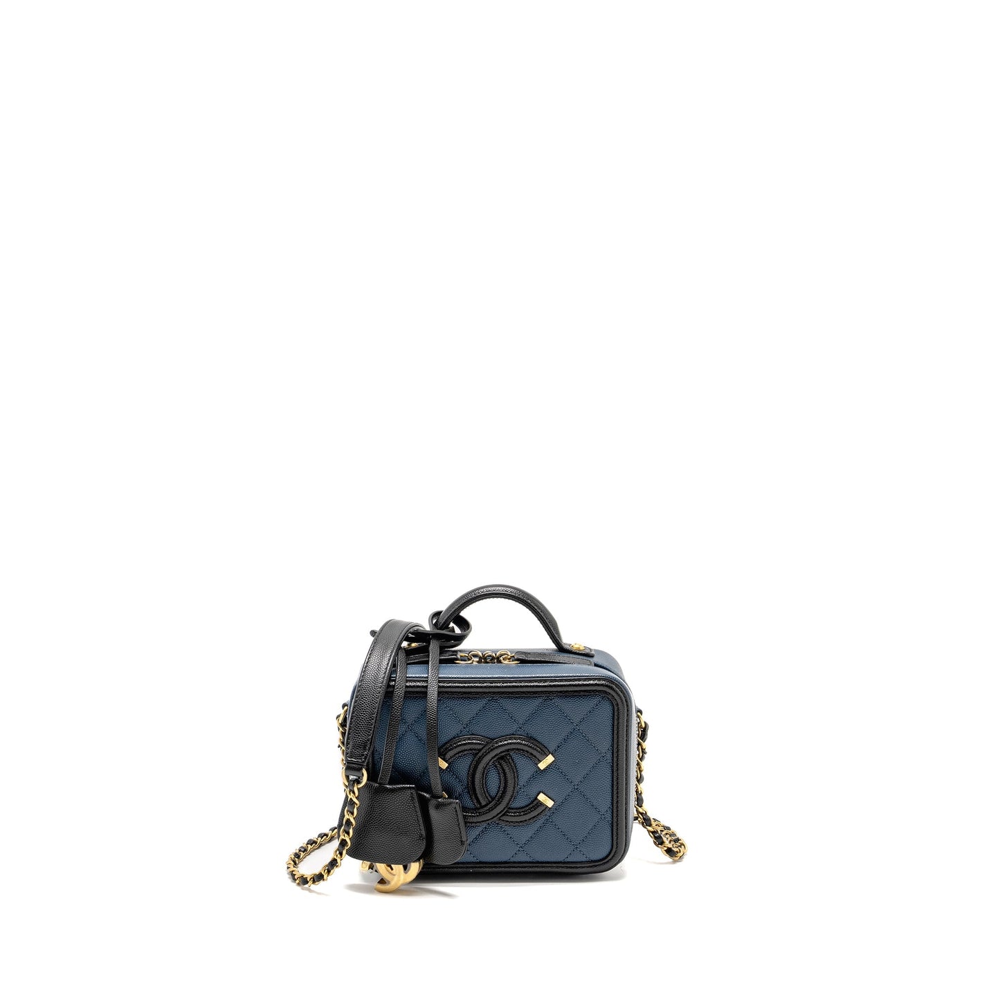 Chanel Small Filigree Vanity Camera Bag Caviar Navy/Black