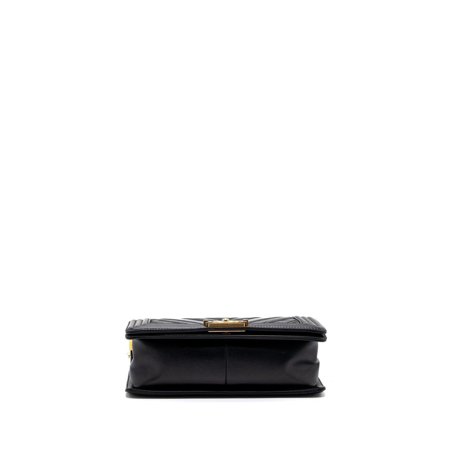 Chanel Medium Boy Bag Chevron Calfskin Black