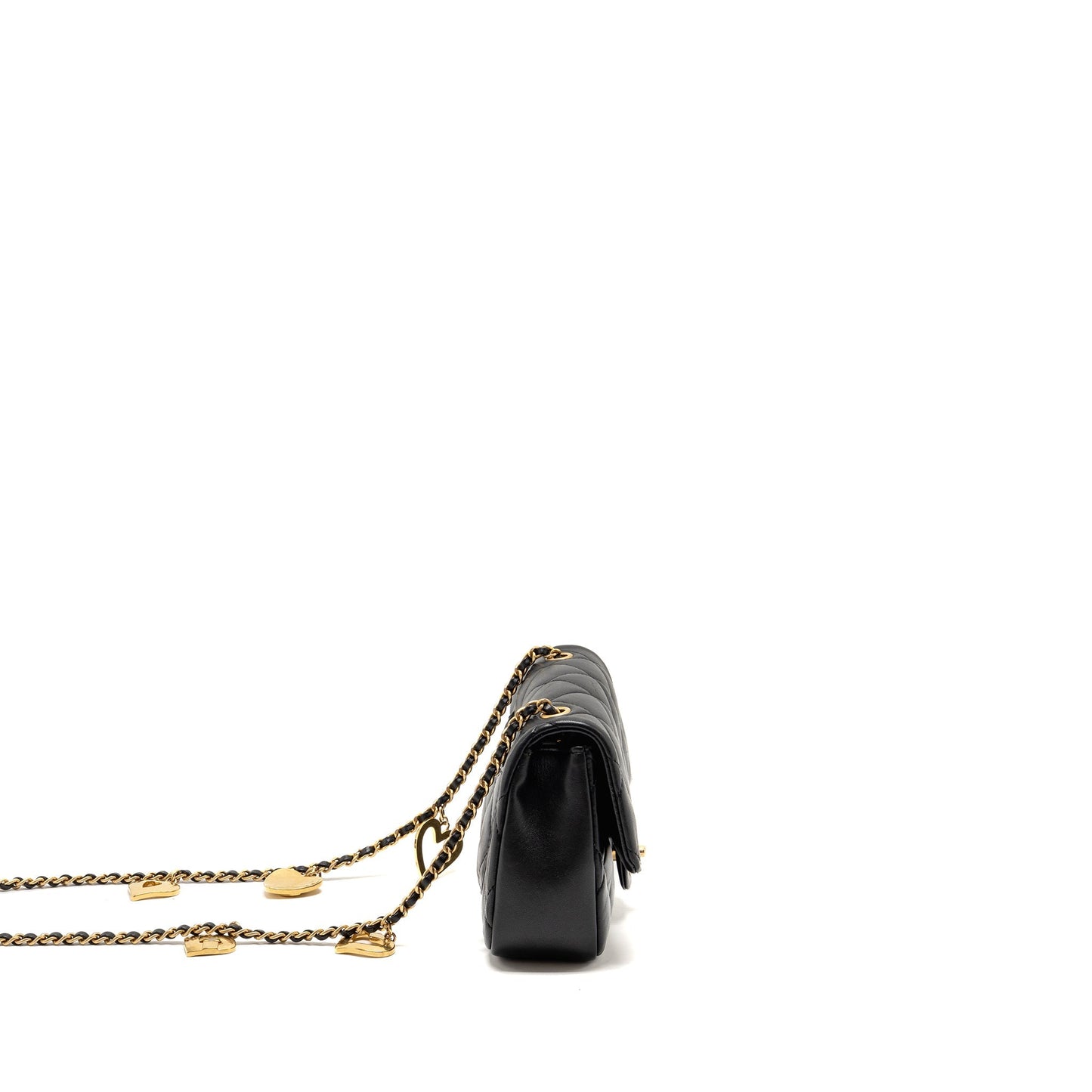 Chanel 22b Heart Chain Flap Bag Lambskin Black (microchip)
