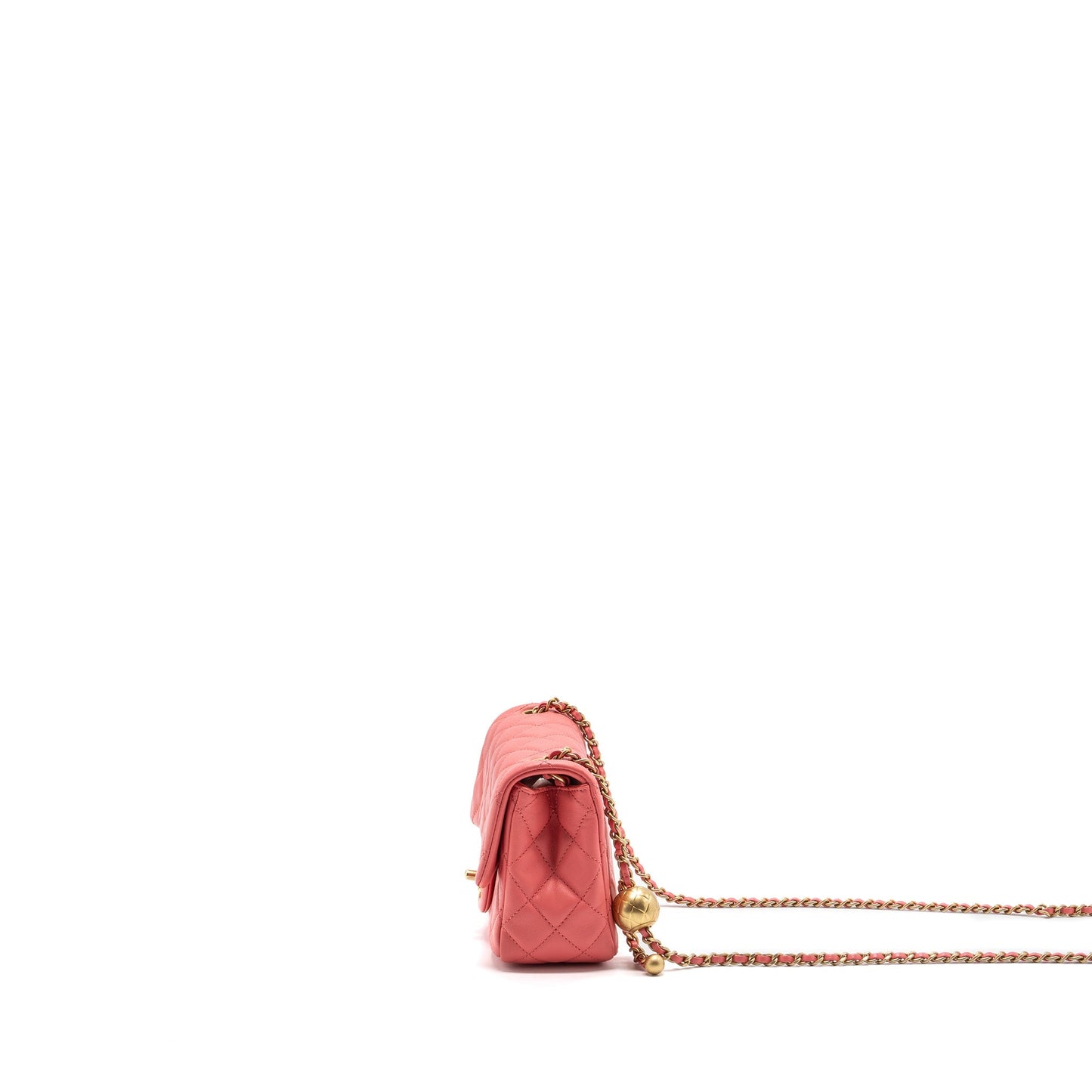 Chanel Pearl Crush Mini Square Flap Bag Lambskin Pink