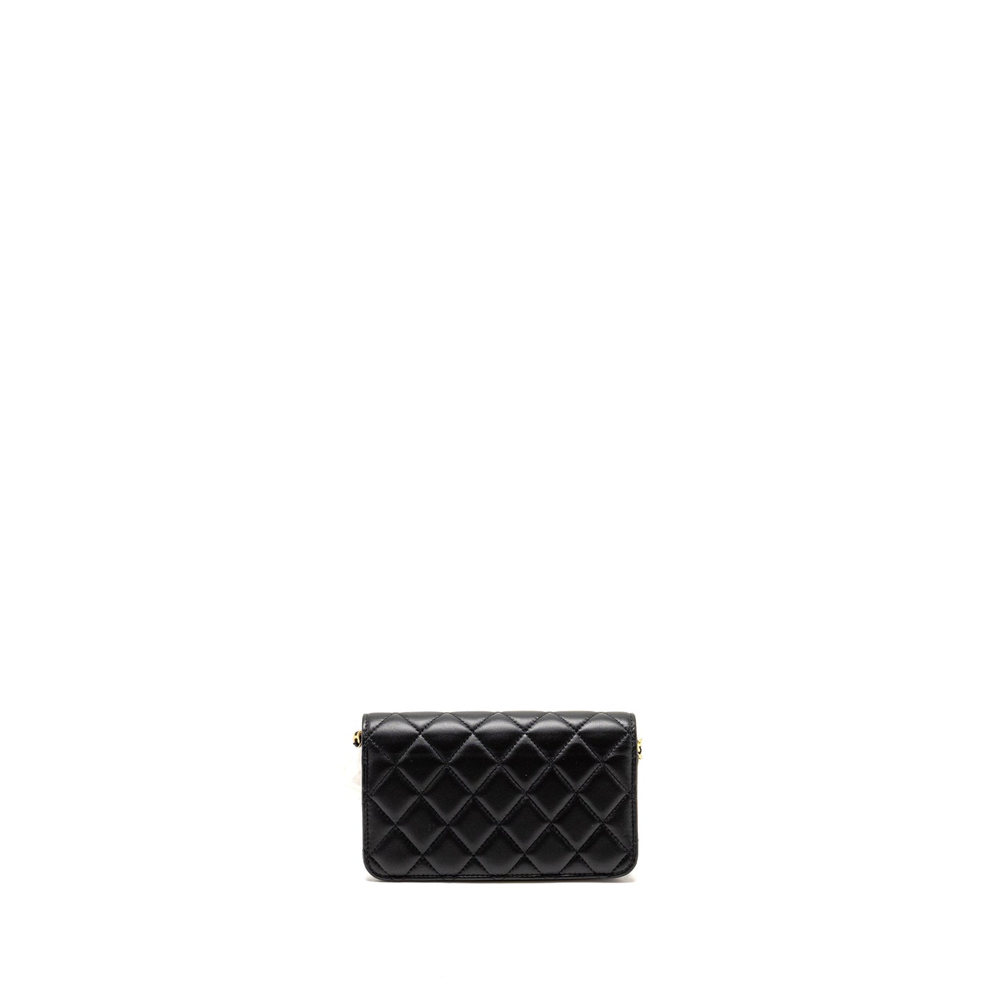 Chanel Pearl Crush Mini Flap Wallet with Chain Lambskin Black  (Microchip)