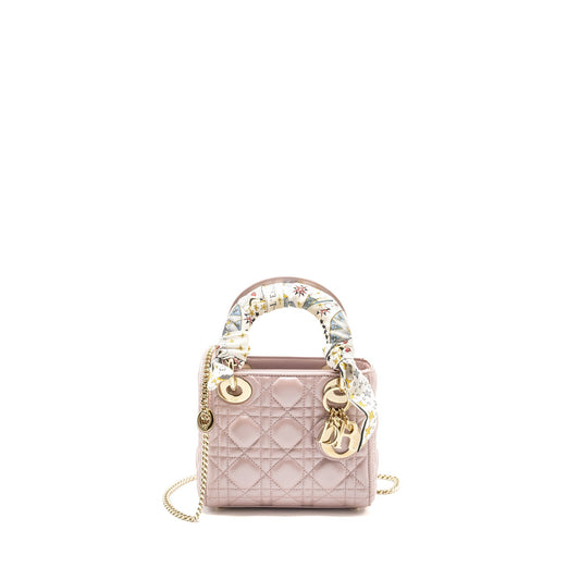 Dior Mini Lady Dior Lambskin Lotus Pink