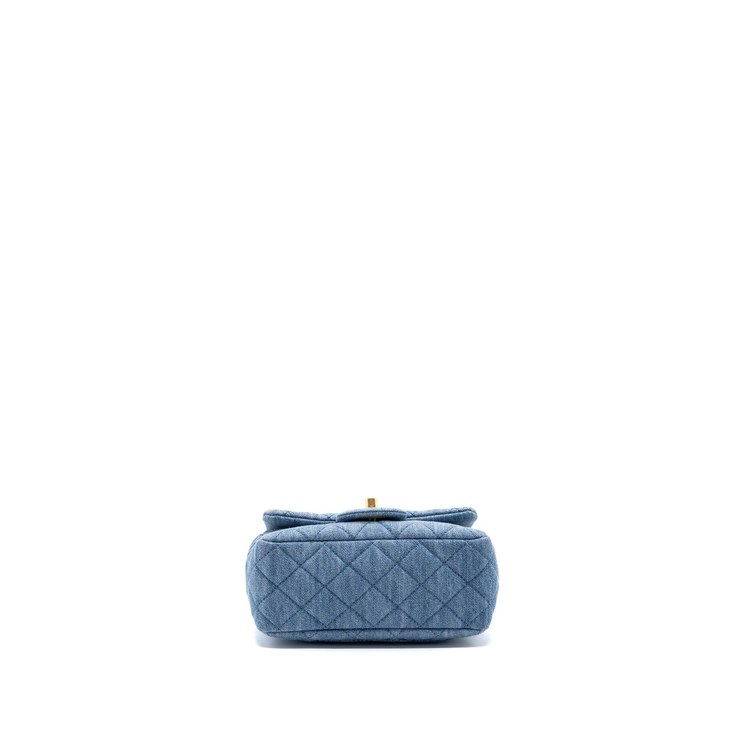 Chanel 22c Denim Pearl Crush Mini Square Flap Bag Denim Light blue  (Microchip)