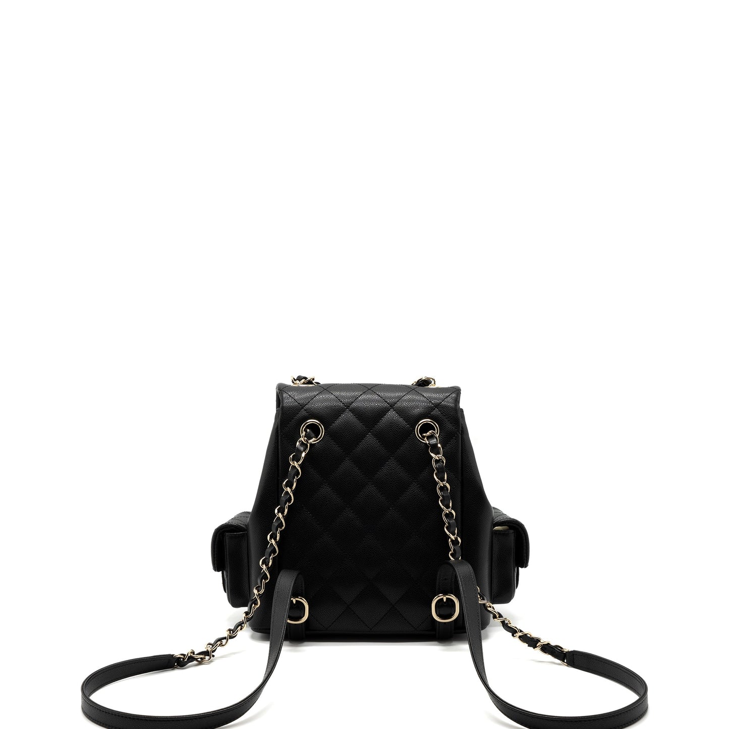 Chanel 23k Triple Pocket Backpack Caviar Black L(Microchip)