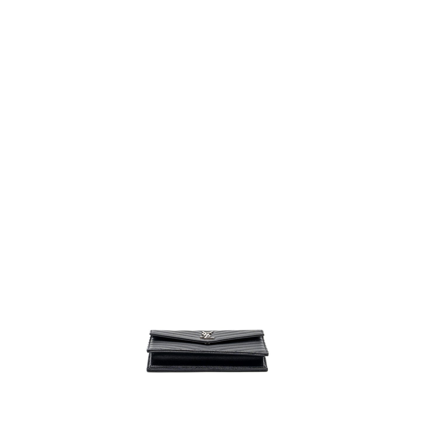 Saint Laurent Envelope Wallet on Chain Grained Calfskin Black
