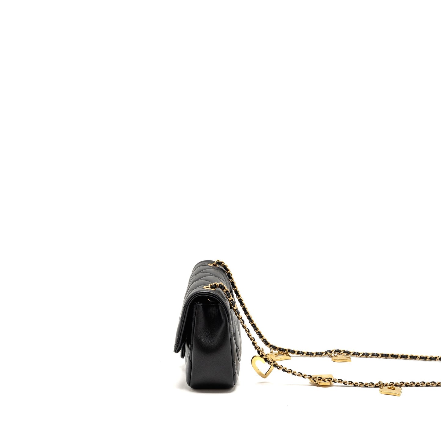 Chanel 22b Heart Chain Flap Bag Lambskin Black (microchip)