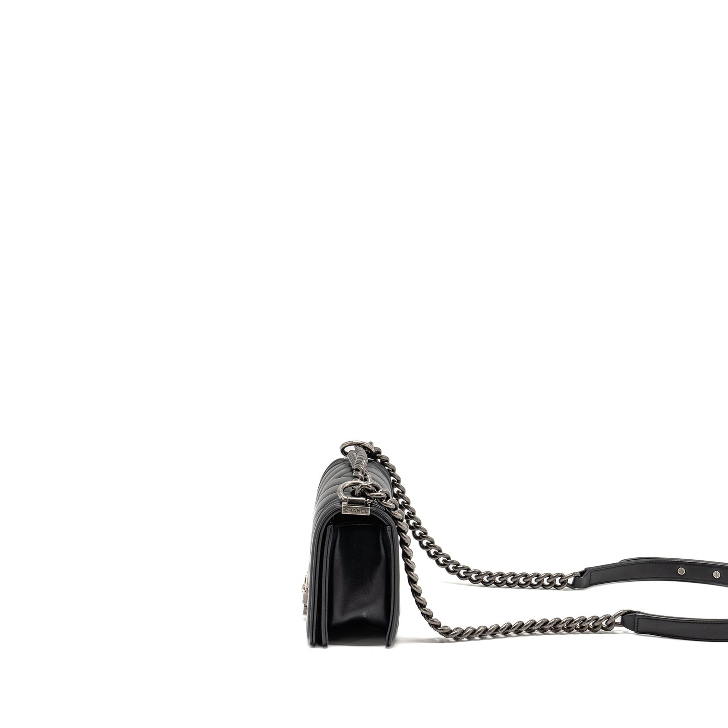 Chanel Small Boy Bag Lambskin Black Ruthenium
