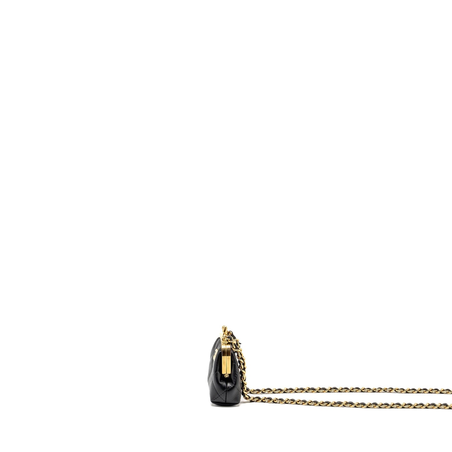 Chanel 23p Mini Coin Purse with Chain Calfskin Black L(microchip)