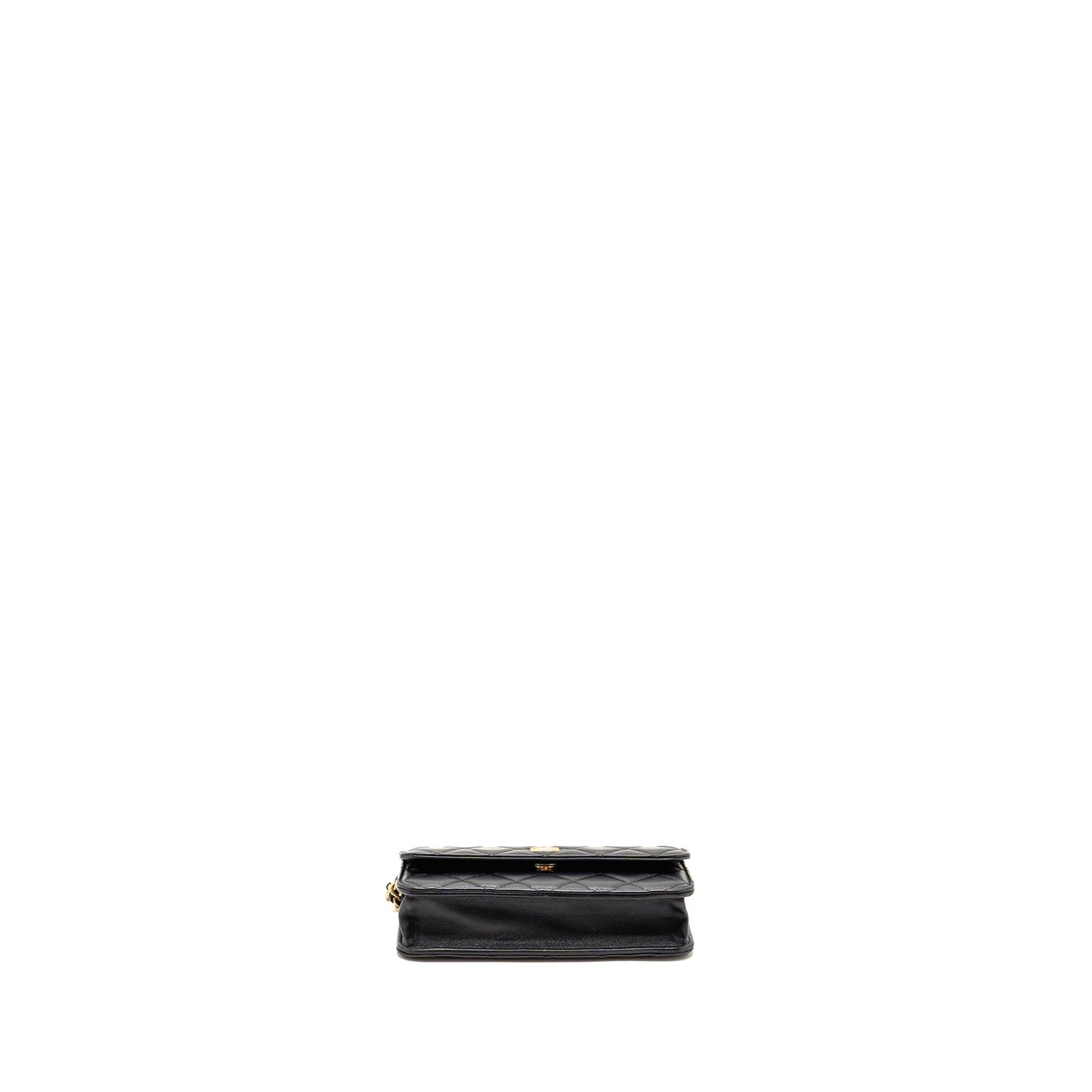 Chanel Pearl Crush Mini Flap Wallet with Chain Lambskin Black  (Microchip)