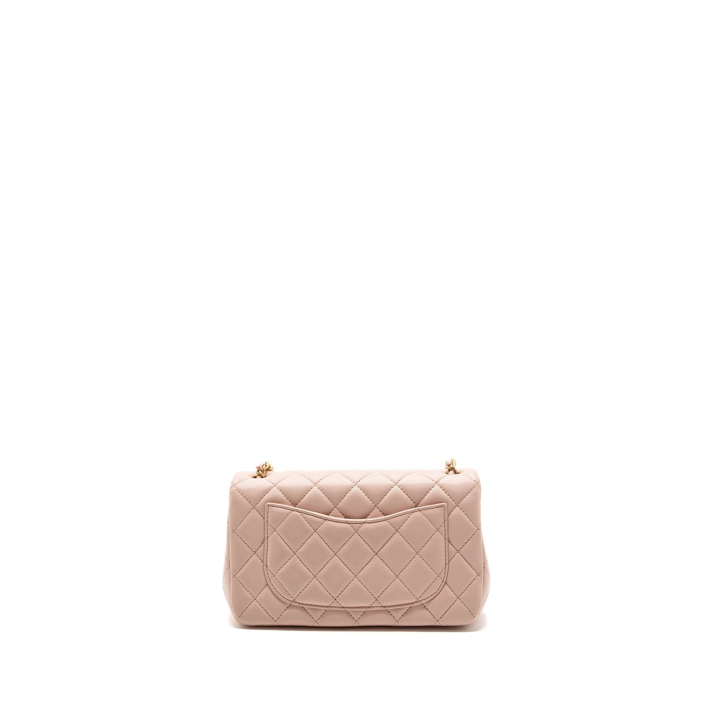 Chanel 23K pearl crush mini rectangular flap bag lambskin light pink  (Microchip)