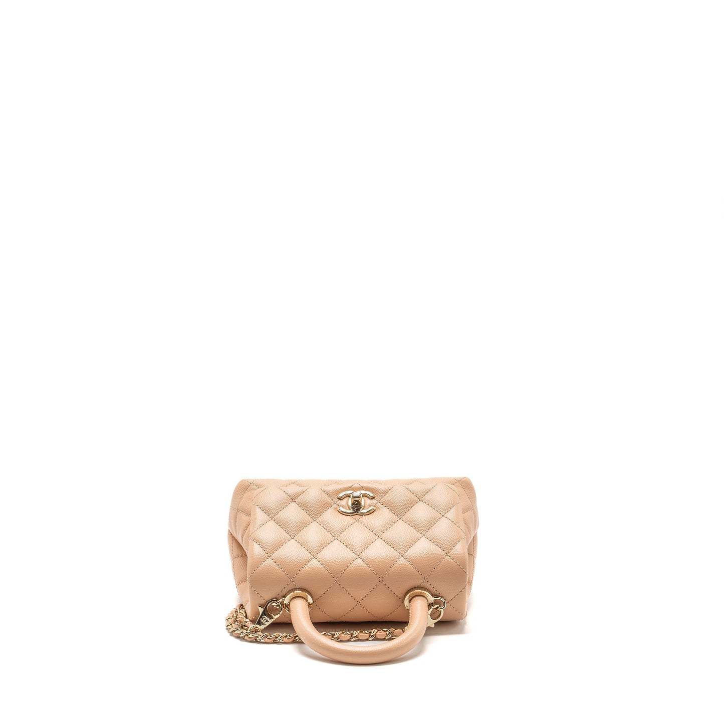 Chanel Mini Coco Handle Caviar Beige L