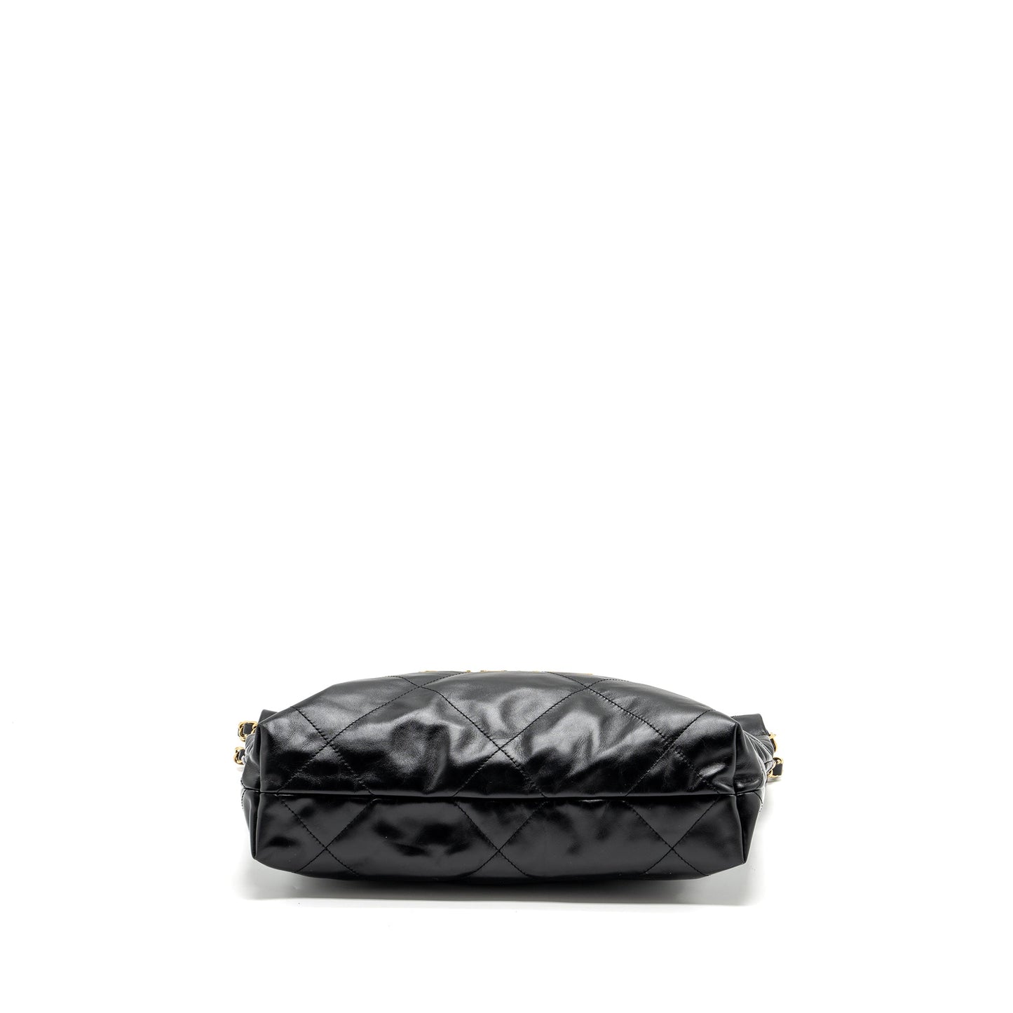 Chanel Small 22 Bag Gold Letter Shiny Calfskin Black  (Microchip)