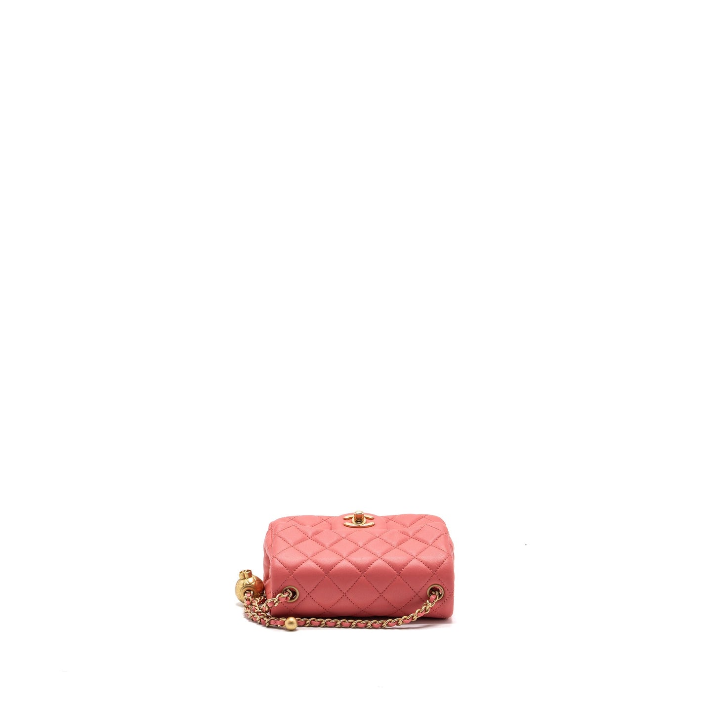 Chanel Pearl Crush Mini Square Flap Bag Lambskin Pink