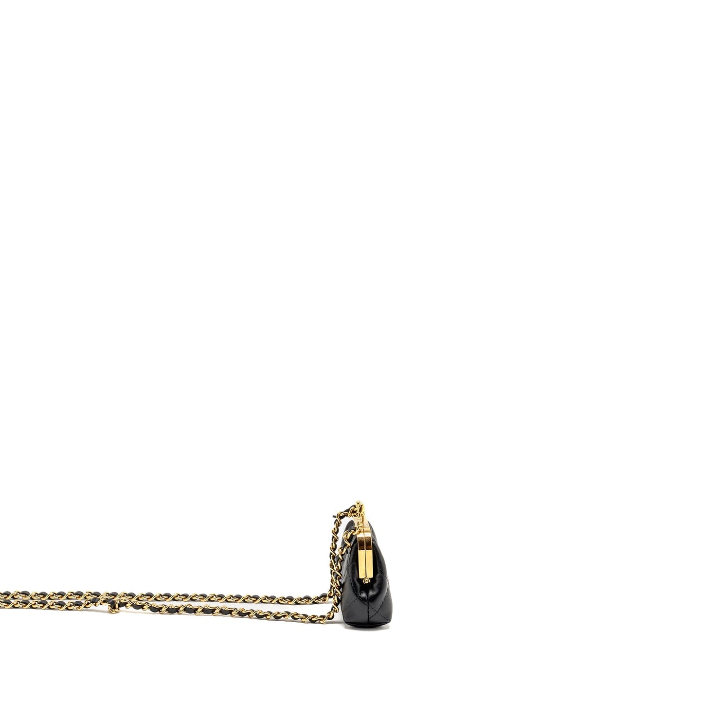 Chanel 23p Mini Coin Purse with Chain Calfskin Black L(microchip)