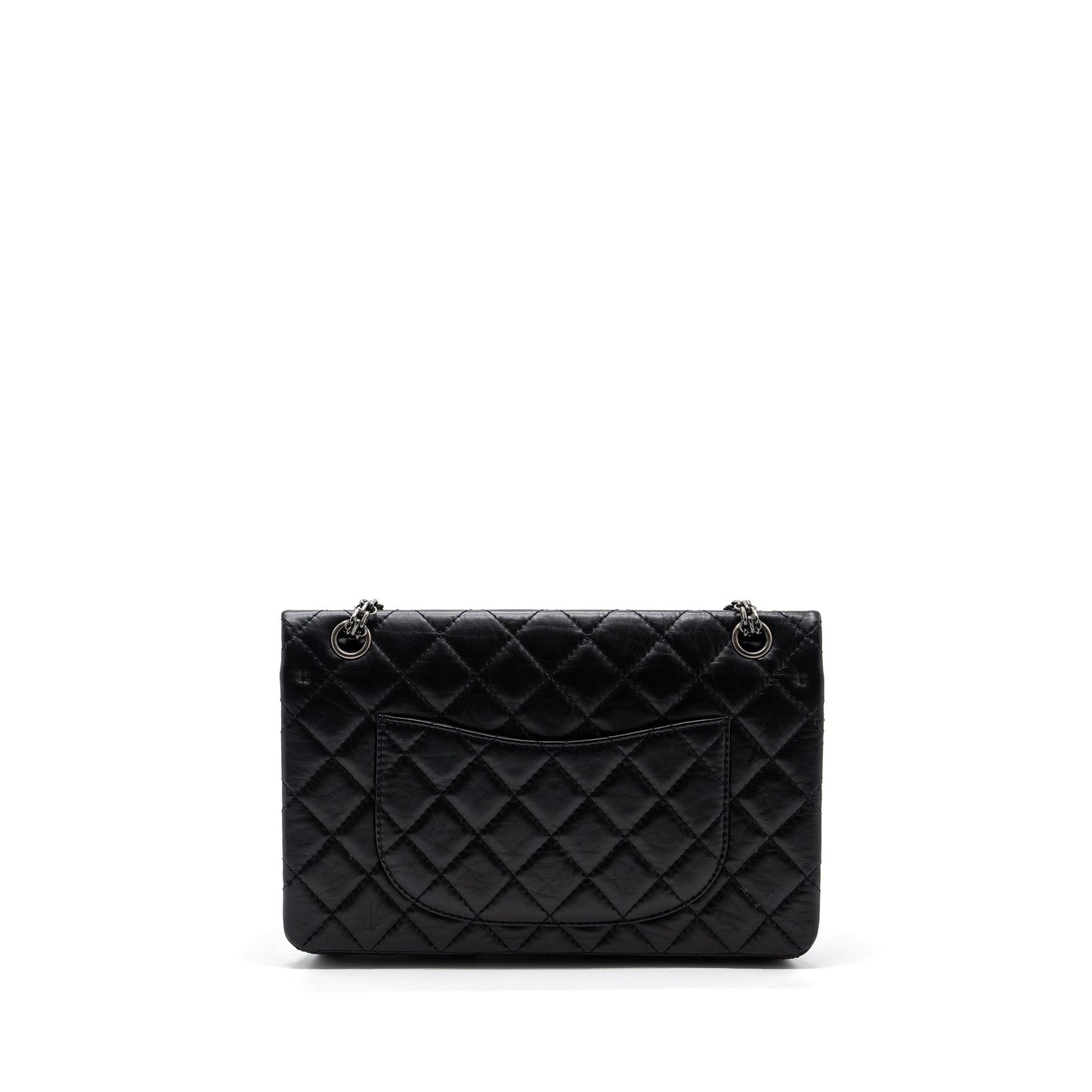 Chanel Large 2.55 Reissue Flap Bag Aged Calfskin Black Ruthenium Hardware (microchip)