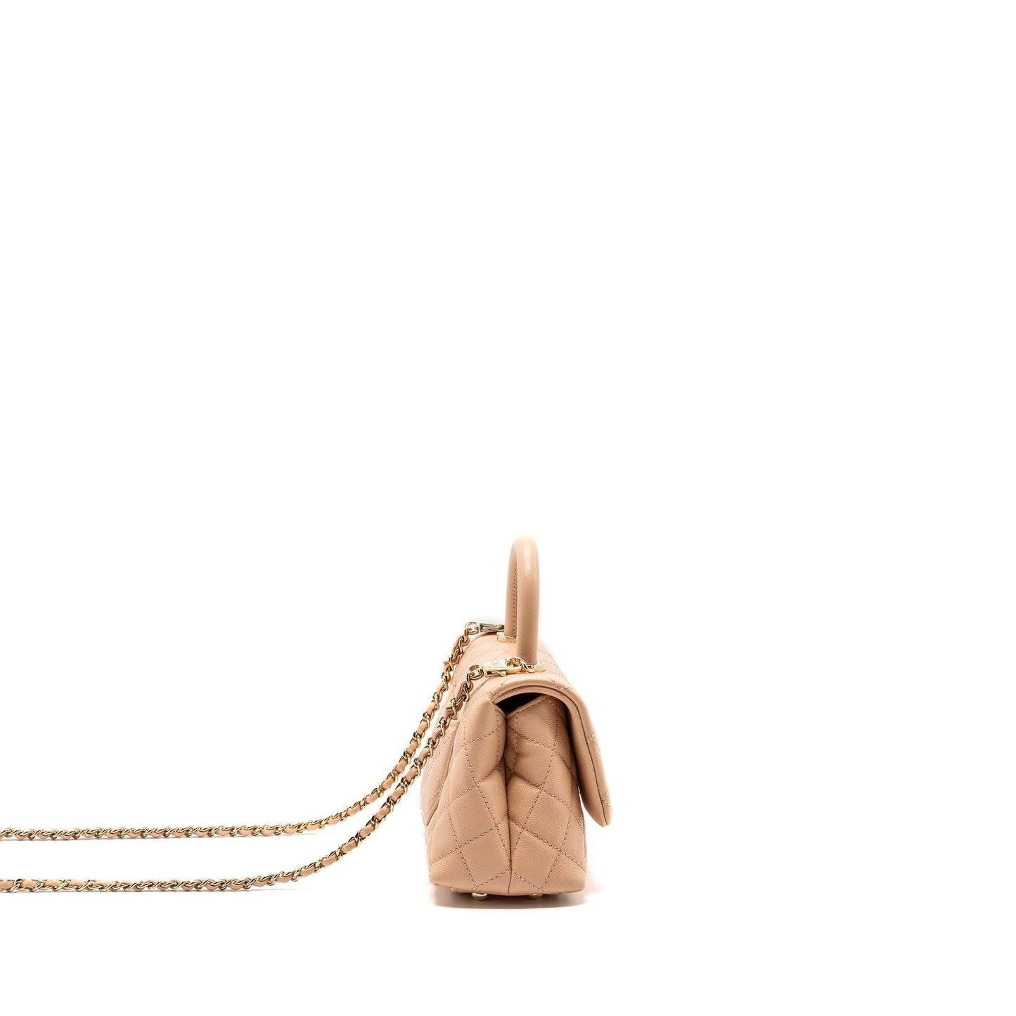 Chanel Mini Coco Handle Caviar Beige L